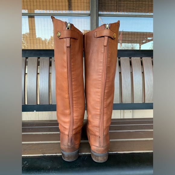 Sam Edelm Penny Leather Riding Boots Size 7M Whiskey Leather Equestrian Chic - Picture 5 of 16